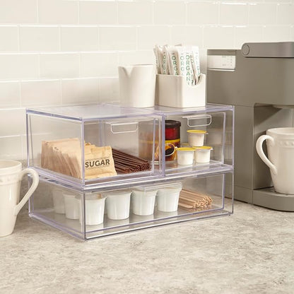 STORi Audrey Stackable Clear Bin Plastic Organizer Drawer | Organize Eyeshadow - Image 7