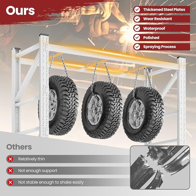 71" Wide Storage Shelves, 5000LBS Garage Shelving Heavy Duty, Standing Shelf - Image 7