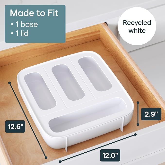 YouCopia StoraBag Food Bag Dispenser, Family Size 4-Slot, Plastic Sandwich Bags - Image 5