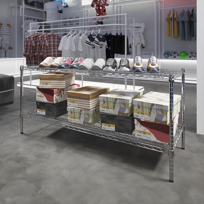 21" Deep x 60" Wide x 27" Height Wire Shelving Kit | 2-Tier | NSF Commercial - Image 2