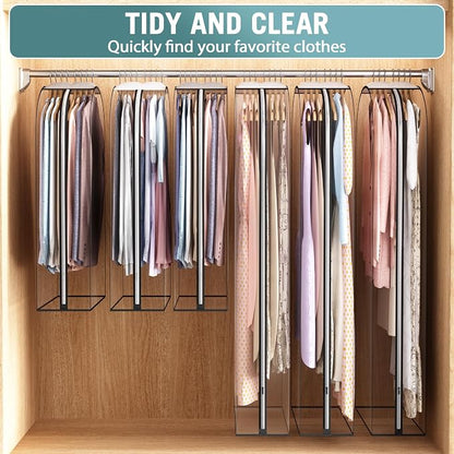 Liuoud Clear Garment Bag for Hanging Clothes 10” Gusseted, 40&60” Suit Bags for - Image 6