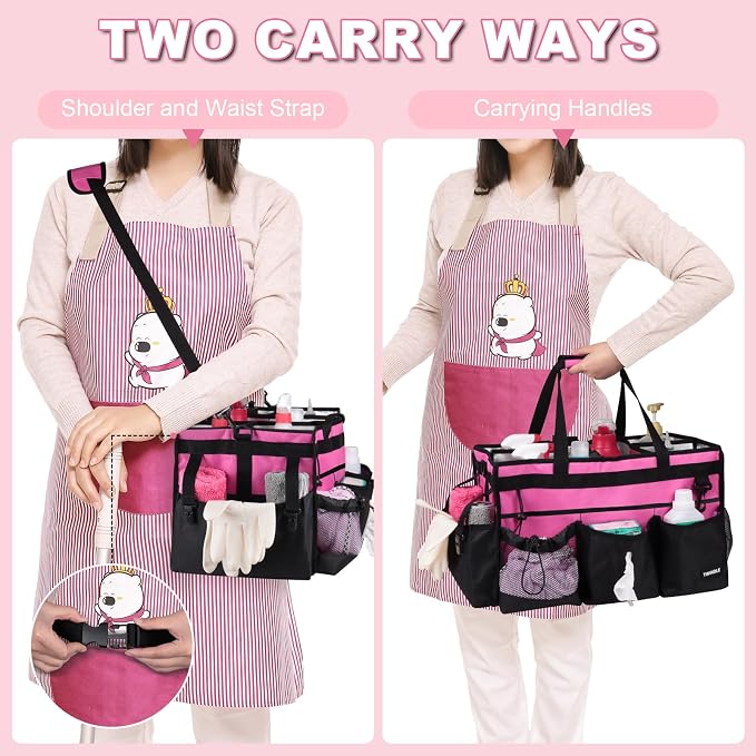 Large Cleaning Caddy Bag With Detachable Divider, Caddy Organizer With Handle - Image 4