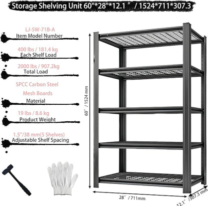 Standing Shelf Units Heavy Duty Storage Rack Industrial Wire Mesh Shelving - Image 2