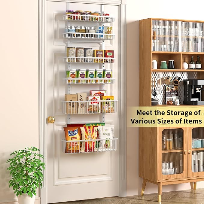 Moforoco Adjustable Over the Door Organizer, Metal Hanging Door Organizer - Image 2