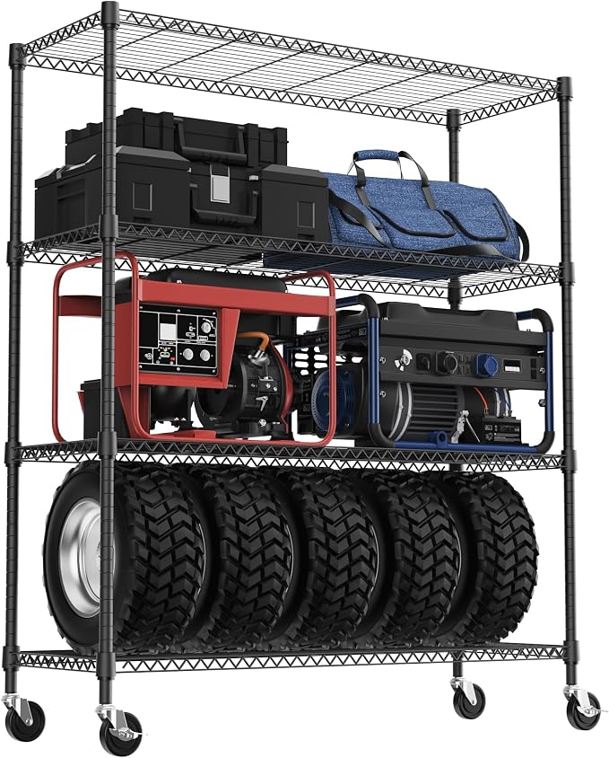4 Tiers Shelf 1400 lbs Steel Storage Shelving Utility Shelving Unit Steel by MEIGAOPLASTICANDMETALHKCOLIMITED