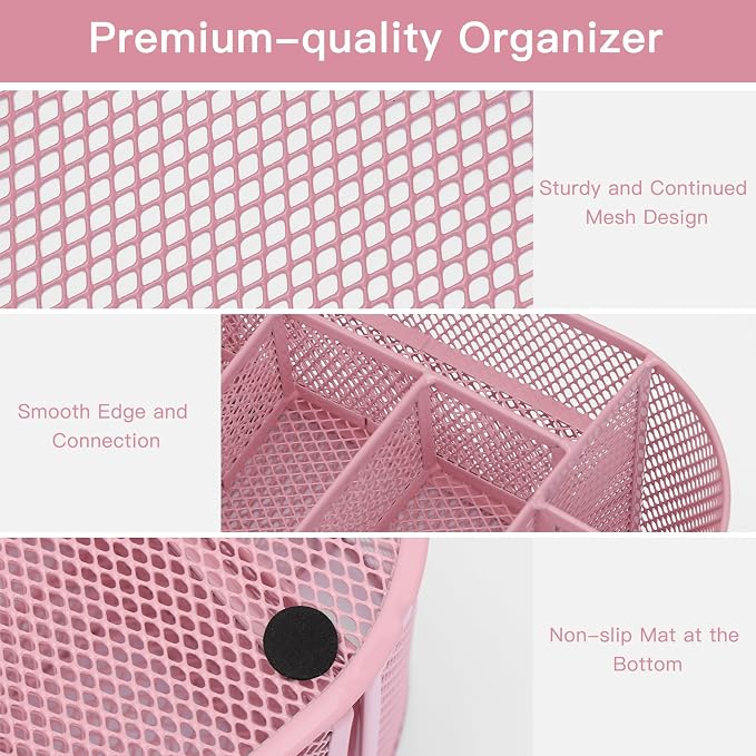 EOOUT Pink Desk Organizer, Pen Holder - Image 4
