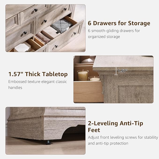 T4TREAM Farmhouse 7 Drawers Dresser - Image 5