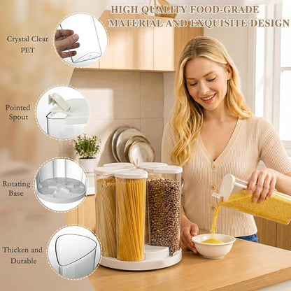 6 Grids 360° Rotating Cereal Dispenser Countertop - Image 6