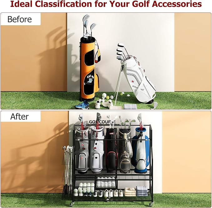 Garvee 4-5 Bags Stand Golf Organizer Rack - Image 5
