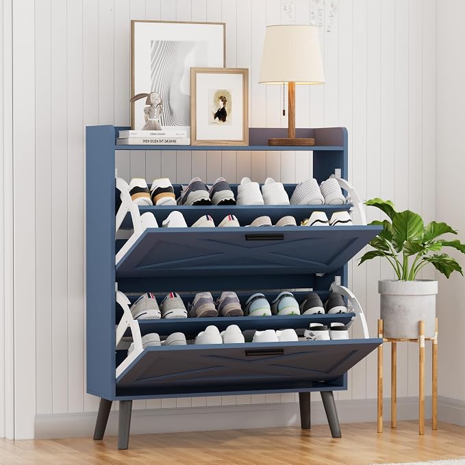 Homleke Farmhouse Shoe Storage Cabinet - Image 9