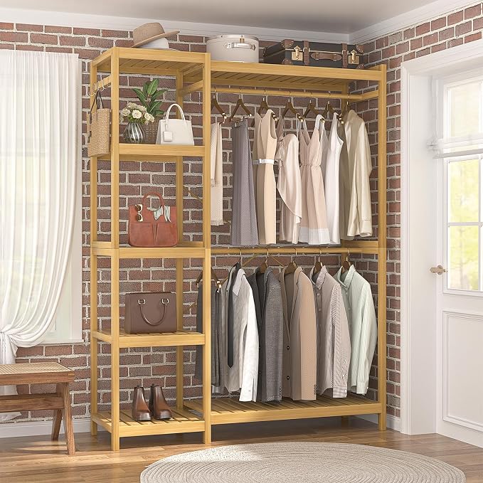Homykic Bamboo Clothes Rack Garment Rack - Image 7
