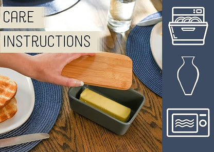Nat & Jules Ceramic Stoneware 1/2 Pound, 2 Sticks Butter Dish - Image 3