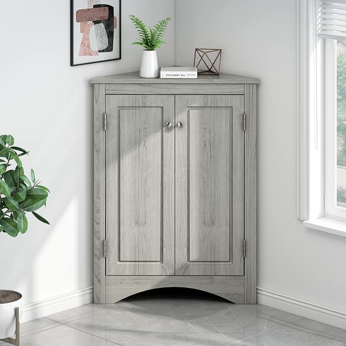 GDFStudio 31.5" H Triangle Corner Bathroom Storage Cabinet - Image 9