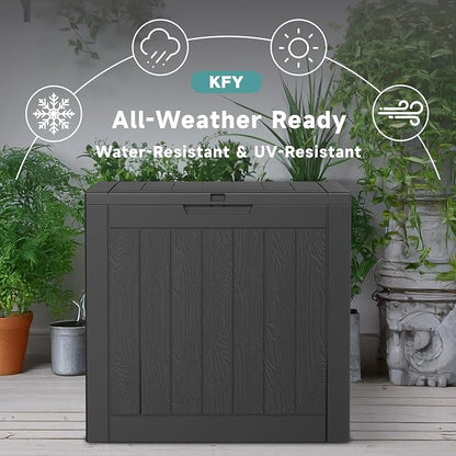 30 Gallon Waterproof Resin Deck Box, UV Resistant Outdoor Storage - Image 4