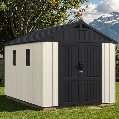 Devoko Resin Storage Shed with Floor, 8 x 12 FT Outdoor Plastic Tool Shed with - Image 7