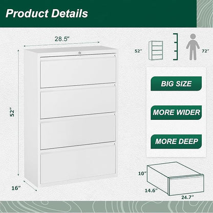 Bonusall 4 Drawer Lateral File Cabinet - Image 3