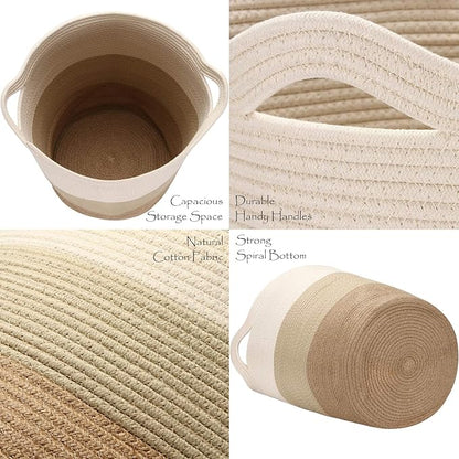 Sea Team Large Size Cotton Rope Woven Storage Basket - Image 5