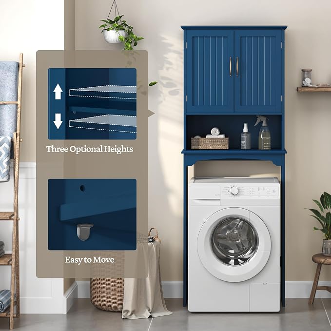 Yaheetech Over the Toilet Storage Cabinet, Bathroom Organizer, Open Compartment - Image 5