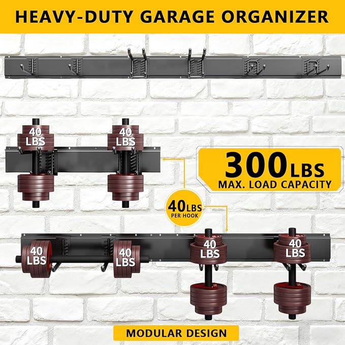 Garage Tool Organizer Wall Mount, 48inch Heavy-Duty Garage Storage System and - Image 2