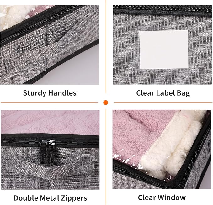 Fixwal 2 Pack Under Bed Storage Containers, Below 4.5 Inches Low Profile - Image 3