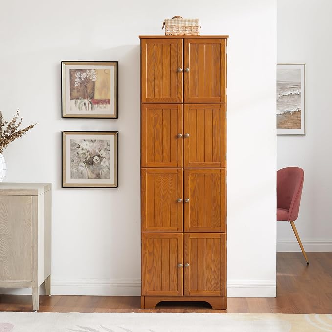 72" Tall Farmhouse Storage Cabinet, 4 Tier Kitchen Pantry Cabinet - Image 6