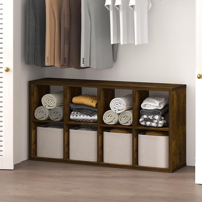 Furinno Cubic Extra Thick 8-Cube Closet Organizers and Storage, Amber Pine | by Furinno-FitsYourSpaceFitsYourBudget