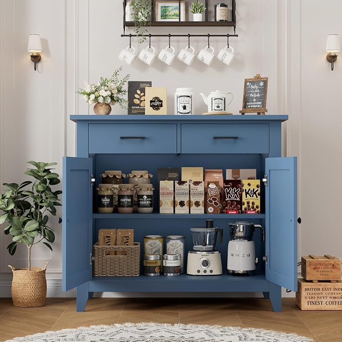 HORSTORS Farmhouse Kitchen Storage Cabinet, Small Buffet, Coffee Bar, 35.8"W - Image 5