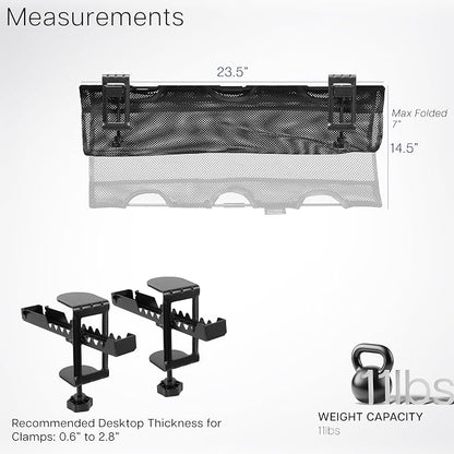 VIVO No Drill Clamp-on 24 inch Mesh Net Under Desk Cable Management Wire - Image 6