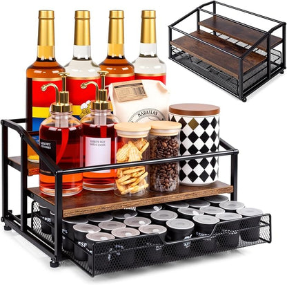 Coffee Syrup Rack Organizer, 3-Tier 8 Bottle Syrup Rack by kimilus