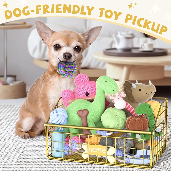 Kaiferty Indestructible Dog Toy basket, Small Toy Box - Image 3