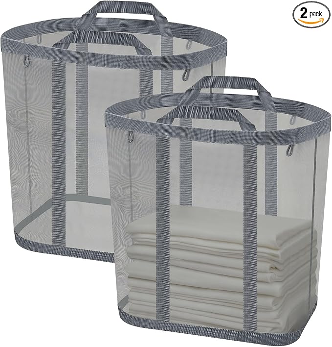 Mesh Laundry Basket, Hanging Laundry Hamper by Sekonow