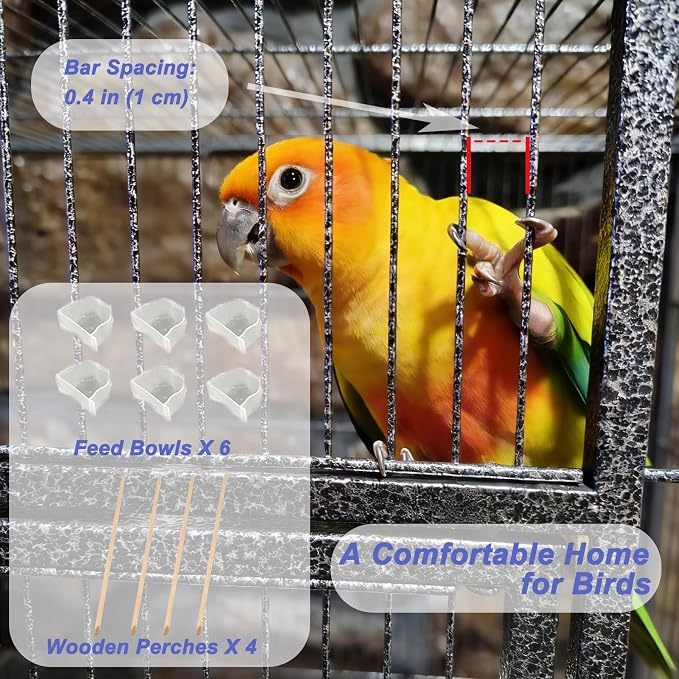 69.5 Inch Large Bird Cage, Parakeet Flight Cage - Image 2