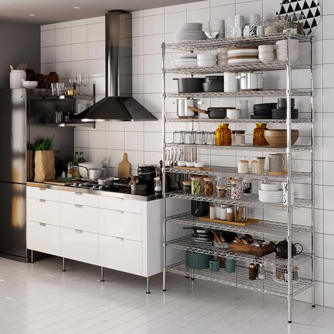 18" Deep x 48" Wide x 86" Height Wire Shelving Kit | 10-Tier | NSF Commercial - Image 6