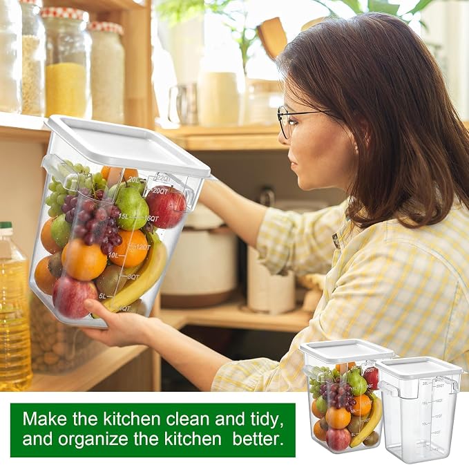 FoldTier 2 Pieces Square Food Storage Containers Polycarbonate Clear food - Image 6