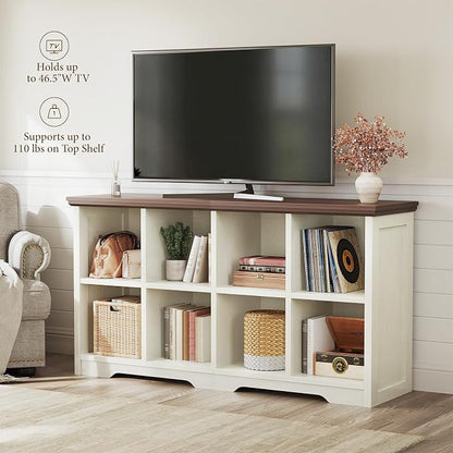 OffiGo 8 Cube Organizer Bookcase, Modern Farmhouse Open Shelf - Image 4