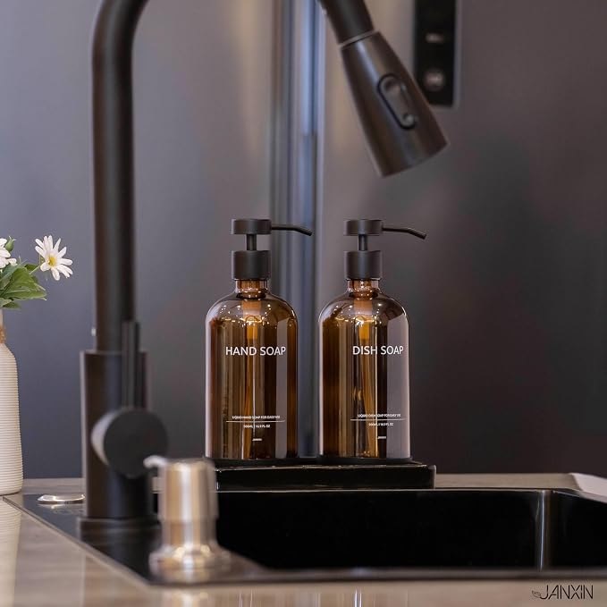 Glass Kitchen Soap Dispenser Set - Image 6