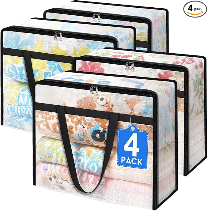 TasticTotes 4 Pack Clear Storage Bags by Unknown