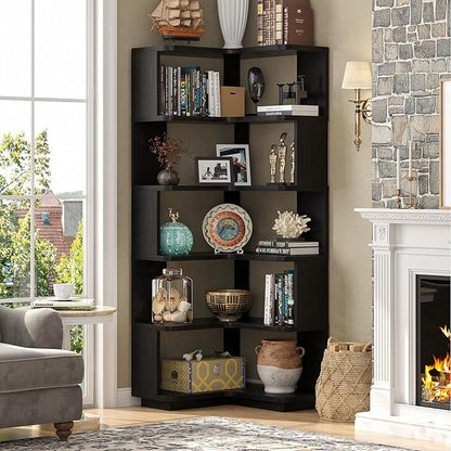 Armocity Corner Book Shelf, 6-Shelf L Shaped Corner Bookshelf - Image 2