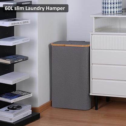 Slim Laundry Basket, 60L Laundry Hamper - Image 4