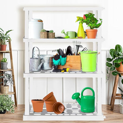Oskar 4‑Tier Heavy‑Duty Plastic Storage Shelves – Tool‑Free, Interlocking - Image 2