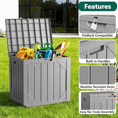 Outdoor Storage Box, 30 Gallon Deck Box Outdoor Storage Bench Outside - Image 3