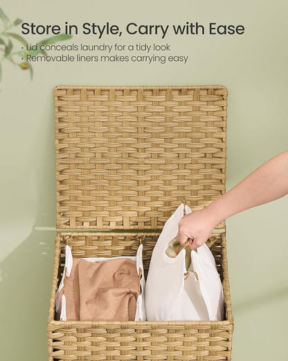 SONGMICS 2-Section Laundry Hamper - Image 4