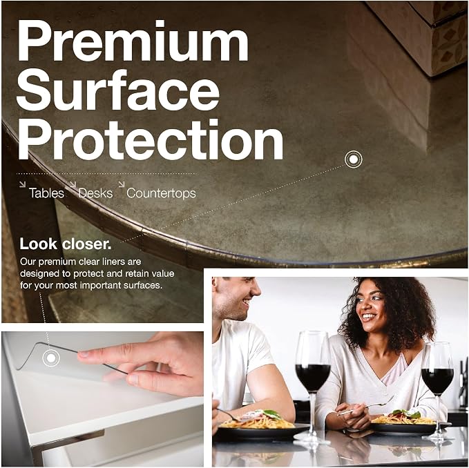 Clear Table Protector, USA Made, 12 x 60 Inch, 2mm Thick Ultra Smooth Vinyl - Image 3