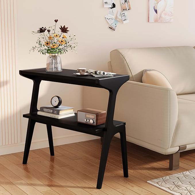 Solid Wood End Table, 2-Tier Side Table by TribewoodbyTribesigns