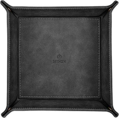 SITHON Valet Tray Desktop Storage Organizer – Premium PU Leather Catchall - Image 2