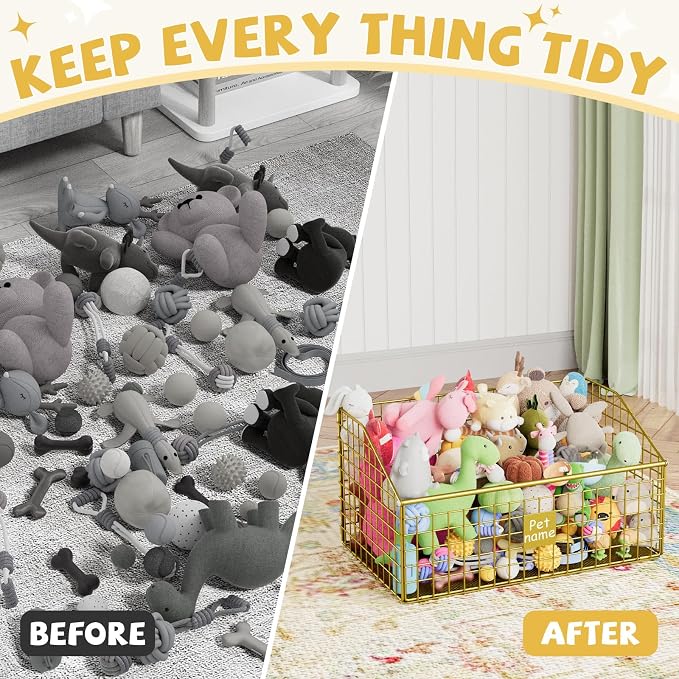 Kaiferty Indestructible Dog Toy basket, Large Toy Bin - Image 5