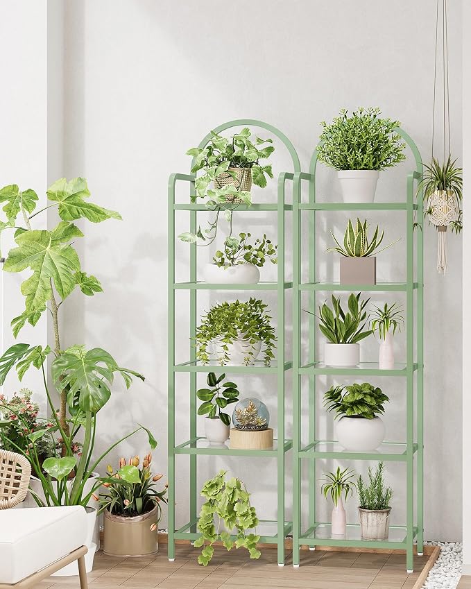 Hzuaneri Bookcase Bookshelf, Tempered Glass Bookshelves | Slim Shelving Unit - Image 3