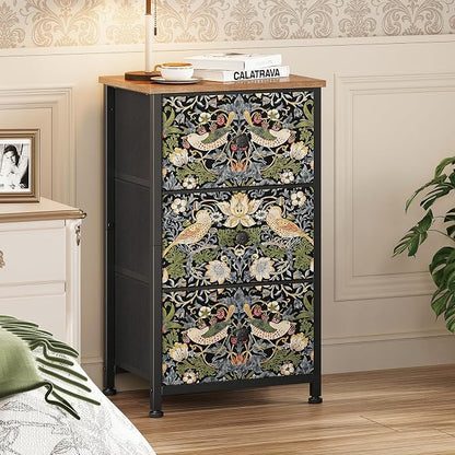 Dresser with 3 Drawers Strawberry Thief Drawer Dresser - Image 6