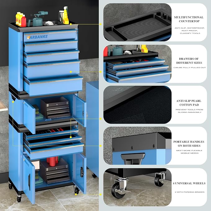 LARBANKE 8 Drawer Rolling Tool Chest - Image 4