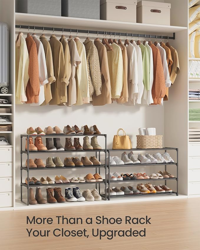 SONGMICS Shoe Rack, 8-Tier Shoe Organizer, Metal Storage Shelf, Upright or - Image 7